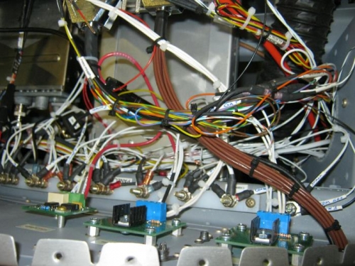 Top view of 99% of wiring compled behind panel