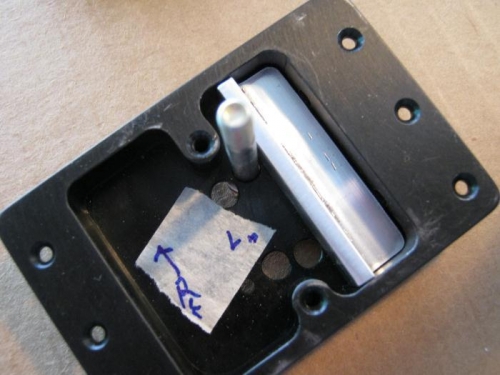 Piece of alum angle inserted and later rivited in place. Nothe the bolt showing the mounting holes to
