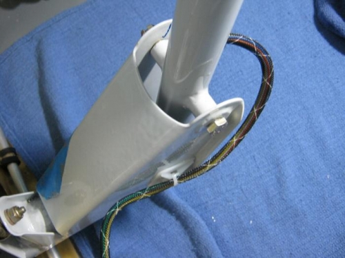 aTTACHED FRONT STICK GRIP WIRES TO THE COLUMN