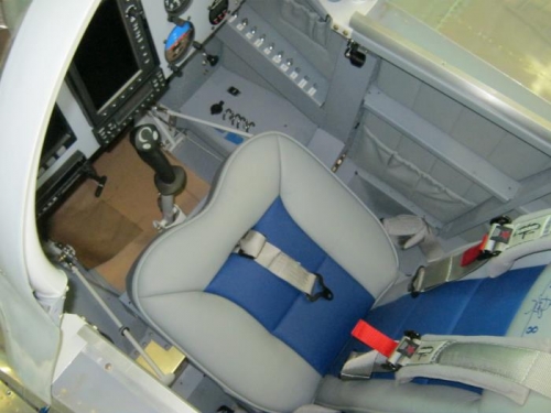 Seat pan, lap belts, fuel lines tight, Console in