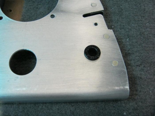 Hole drilled for staticc line and bushing