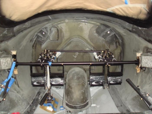 Rudder pedal assembly installed
