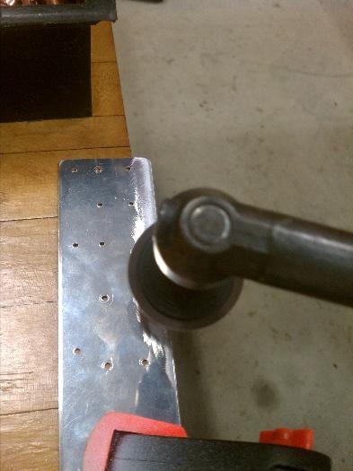 Using pneumatic sander to bevel counterweight skins