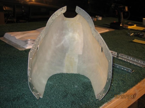 Frongt fairing with splice strips in place