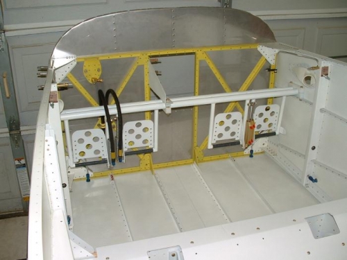 rudder pedals, main brake lines