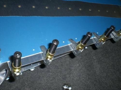 Match drilling the R-716 rudder bottom attach strips