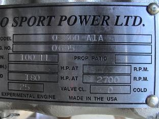 Engine Data Plate