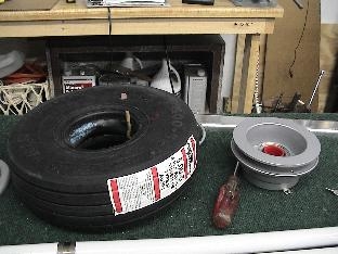 The tube installed in the tire before the Rim is inserted.