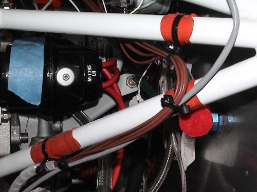 Anything that touches the Engine mount has protection from wire ties.