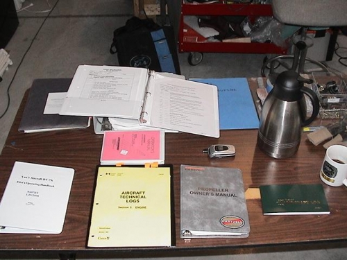 POH, engine, prop and aircraft log book