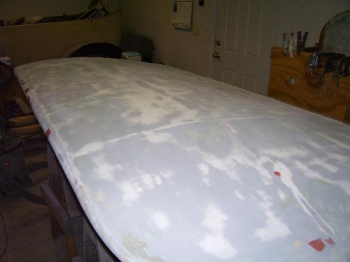 Sanded Wing Bottom with a Bit of Glazing Putty Added