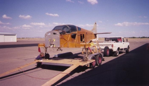 Aircraft Loaded on Trailer