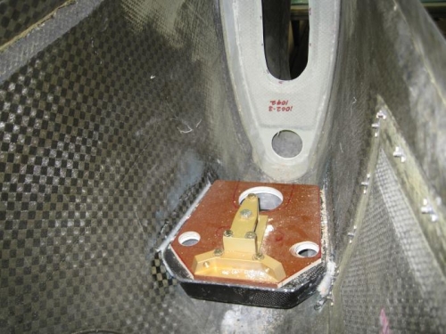 Rudder Internal Bell Crank Final Configuration, and cutout in bulkhead