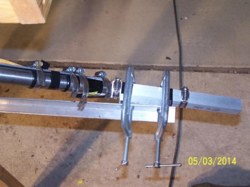 Left Axle Clamped to Gear Leg #3145