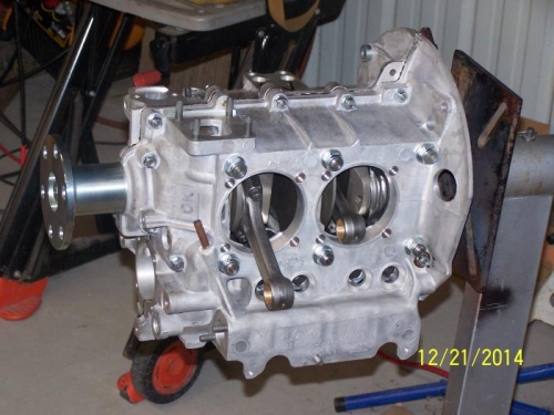 Left Side View of Assembled Crankcase & Rods #3820