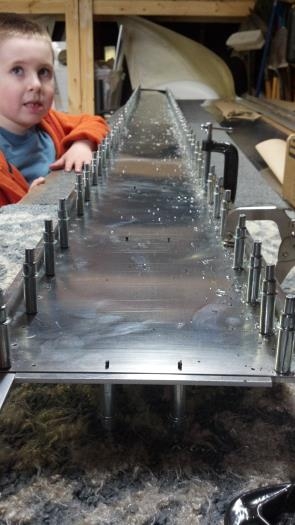 Finished pilot drilling both sides