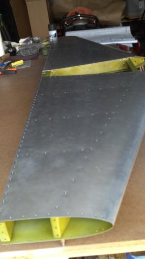 Began riveting Horizontal Stabilizer