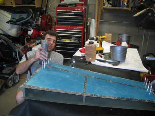 Riveting Vertical Stabilizer