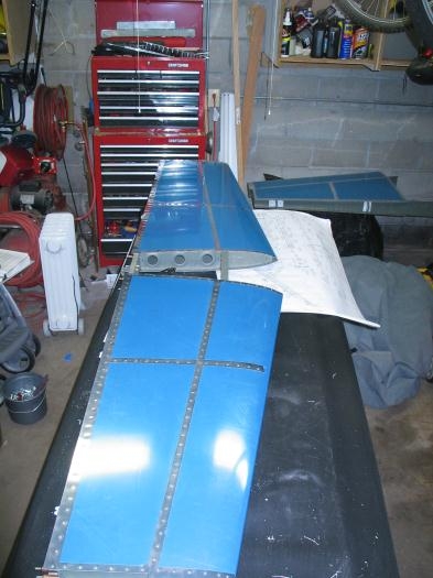 Finished riveting the horizontal stabilizer