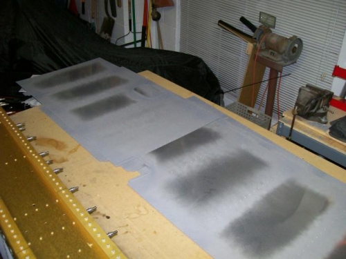 Bottom wing skins inboard and out board complete.