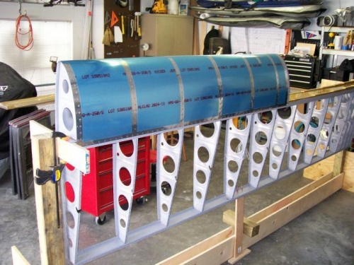 Leading edge complete and installed on the front spar