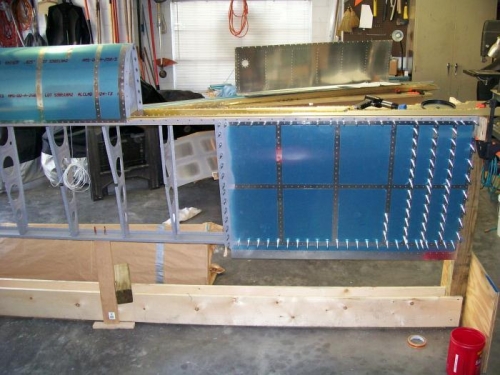 Partial left wing top inboard skin