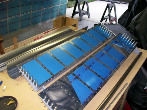 Re-assembled after deburring, dimpling and priming.