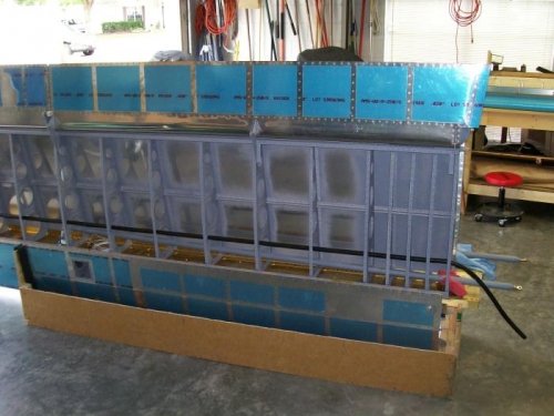 Left wing with flap, conduit and all control rods