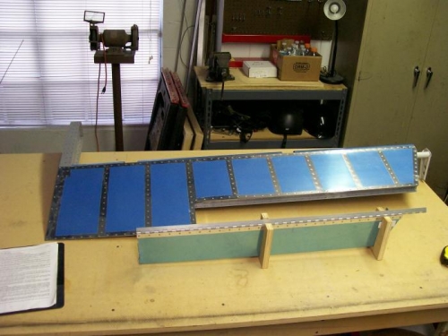 L. elevator trailing edge done and trim tab finished