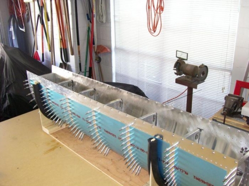 Tank is assembled and sealed with the inboard ribs