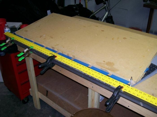 Rudder on the table waiting for back-riveting