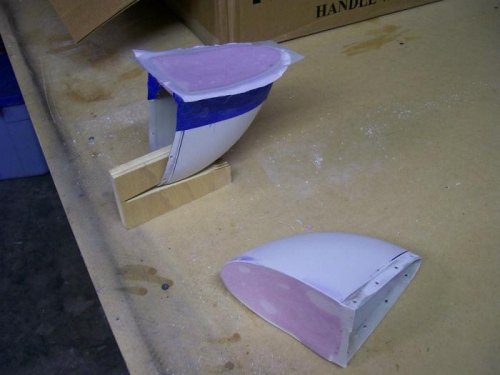 First tip is fiberglassed and sanded, second one still needs sanding.