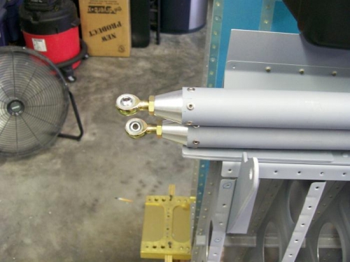 Aileron push rods that run the length of the wing