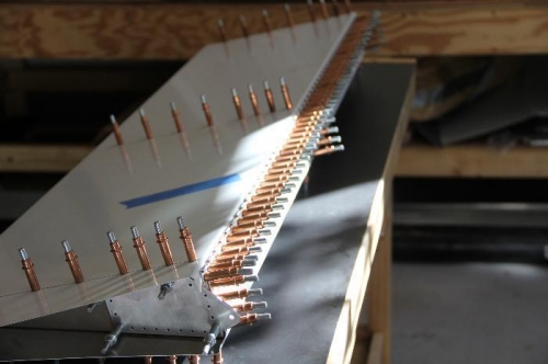 Blue tape is just to cover hole torn in protective covering