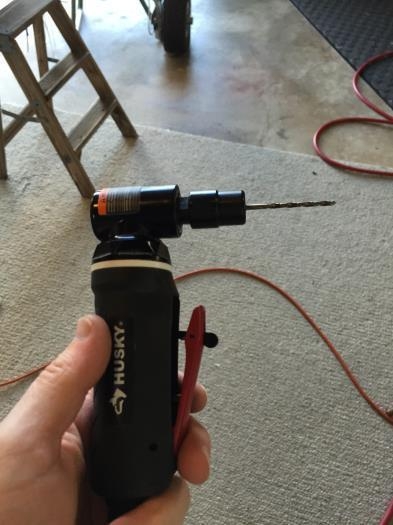 Makeshift Angle Drill for Removing Rivets