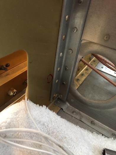 Inboard lower bolt/washer/nut installed