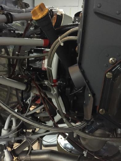 Upper and  Lower Plug Wires Cable Tied to Engine Mount