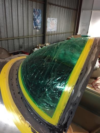 sanding of the windscreen fairing in common with the canopy