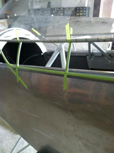 Tape applied to the canopy frame lower tube