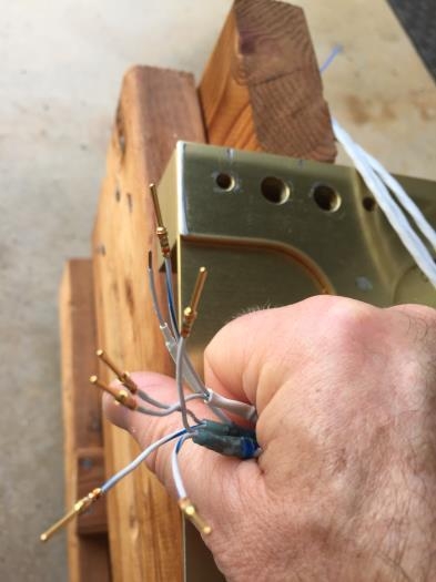 Wires Pinned for Roll Servo at Wing Root