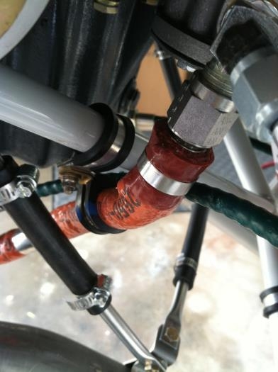 Relocated DG Clamp (again) above the fuel line for mixutre control cable clearance.