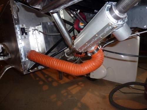 Heater on starboard exhaust with 2