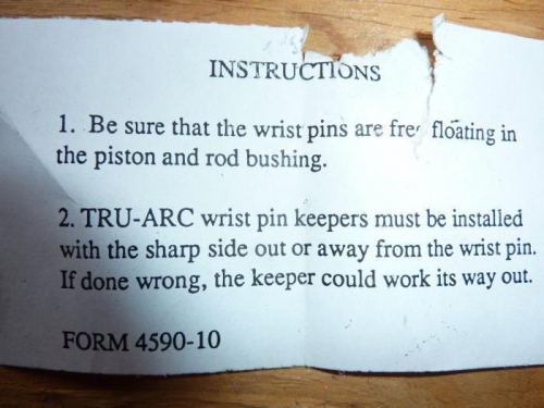 Instruction sheet that came with new clips