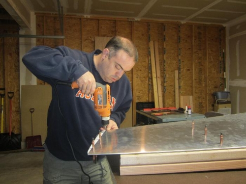 Finished drilling and clecoeing rear skin