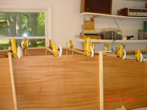 Yellow clamps hold PVC clamps in place