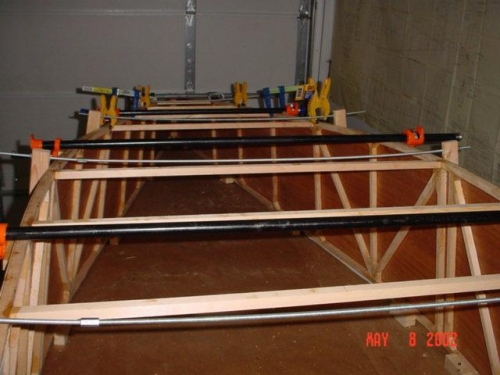 Clamps and jigging to form fuselage sides
