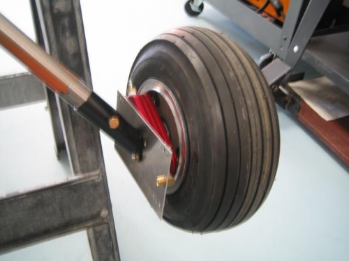 Left wheel and brake