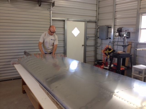 Dean placing rib root holes