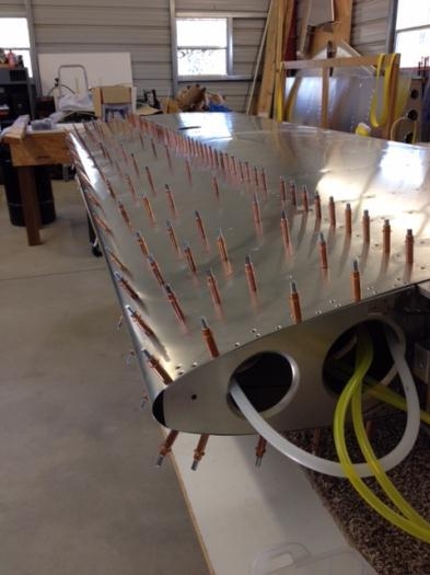 Leading edge skin ready for rivets