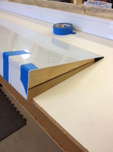 Support block in place - ready to cut flap skin